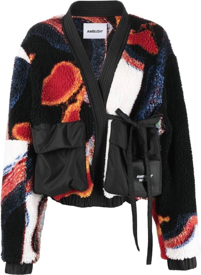 Ambush Patterned fleece sweatshirt Zwart Dames
