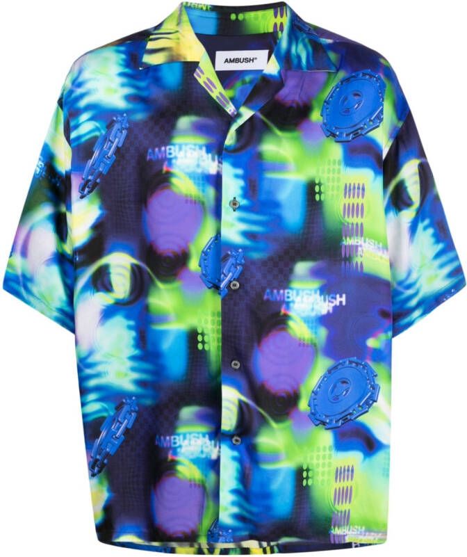 AMBUSH Overhemd met abstract patroon Blauw