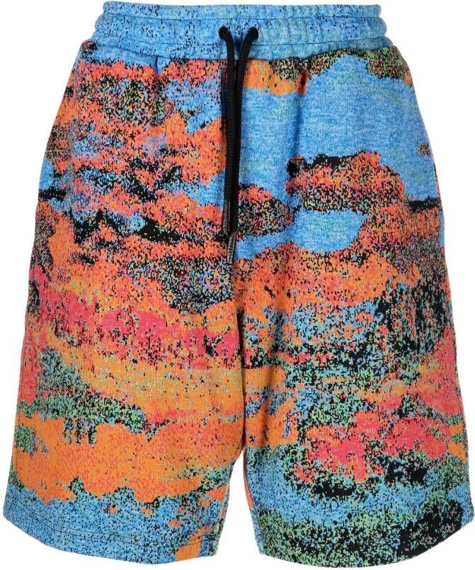 AMBUSH shorts met jacquard Blauw