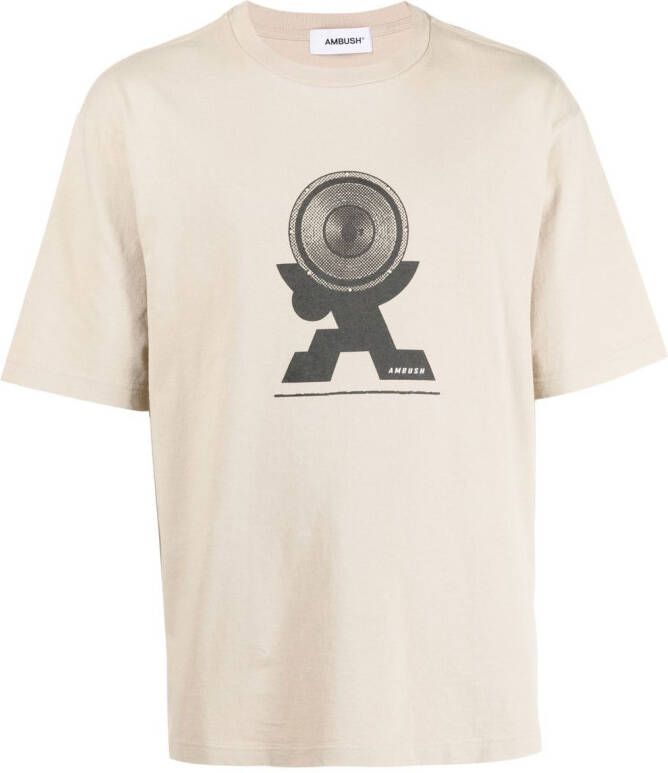AMBUSH T-shirt met print Beige