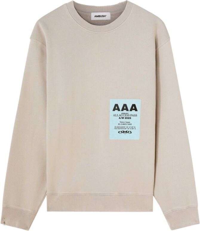 AMBUSH Sweater met logopatch Beige
