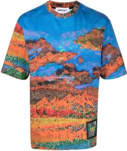 AMBUSH T-shirt met abstracte print Blauw