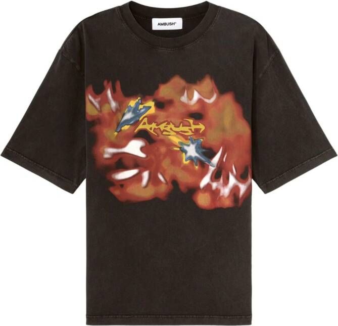 AMBUSH T-shirt met abstracte print Zwart