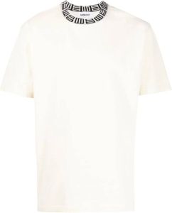 AMBUSH T-shirt met geribbelde kraag Wit