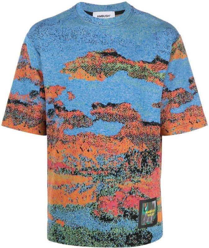 AMBUSH T-shirt met jacquard Blauw