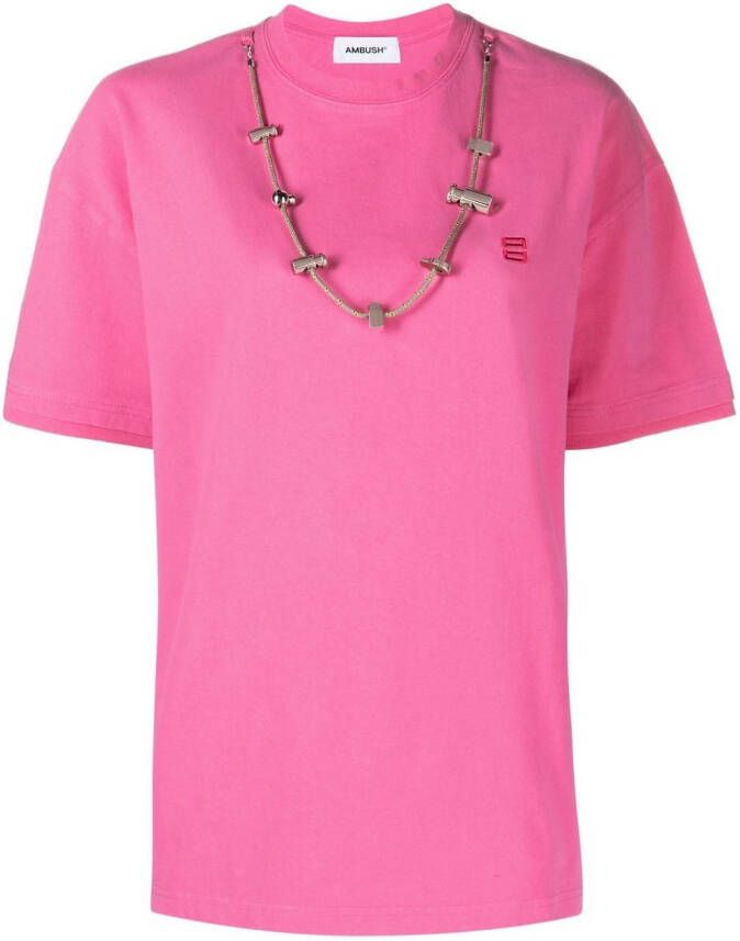 AMBUSH T-shirt met kettingdetail Roze