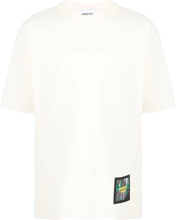 AMBUSH T-shirt met logopatch Beige