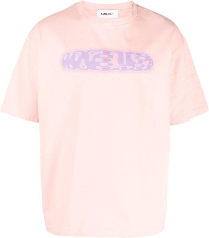 AMBUSH T-shirt met logoprint Roze