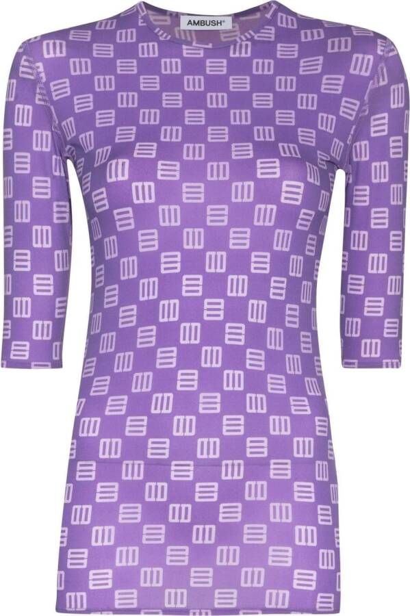 Ambush Ronde Hals Jersey T-Shirt Vrouwen Purple Dames