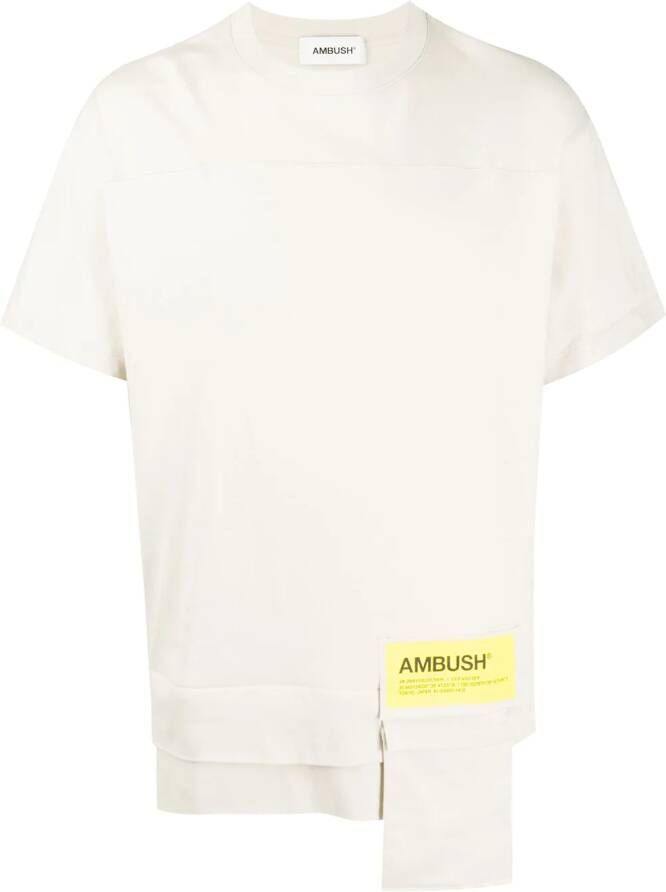 AMBUSH T-shirt met patchwork Beige