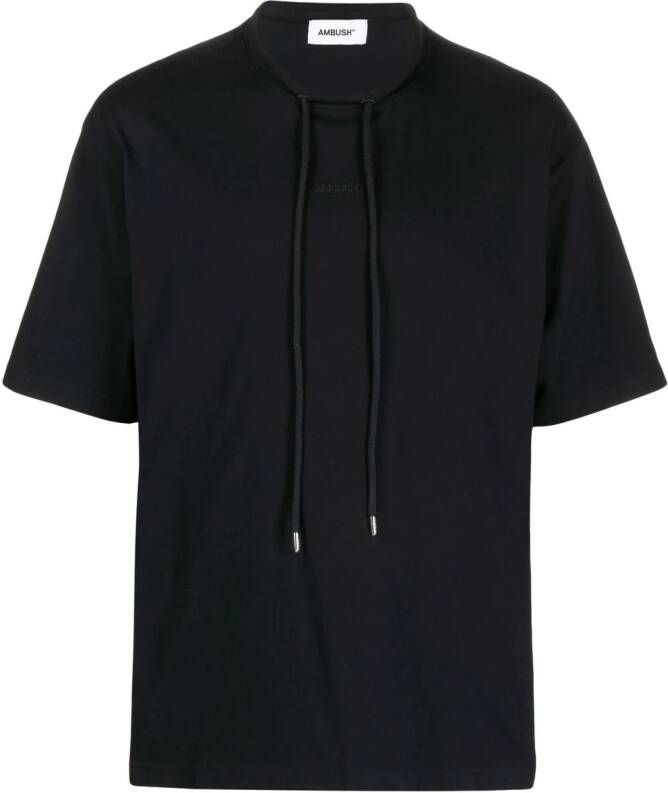 AMBUSH T-shirt met trekkoord hals Zwart