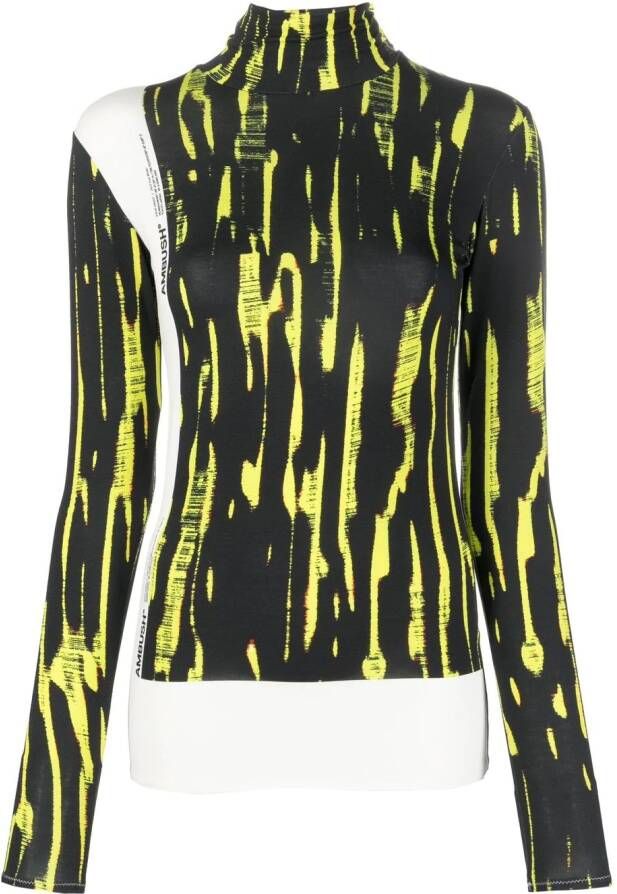 Ambush Patterned turtleneck sweater Zwart Dames