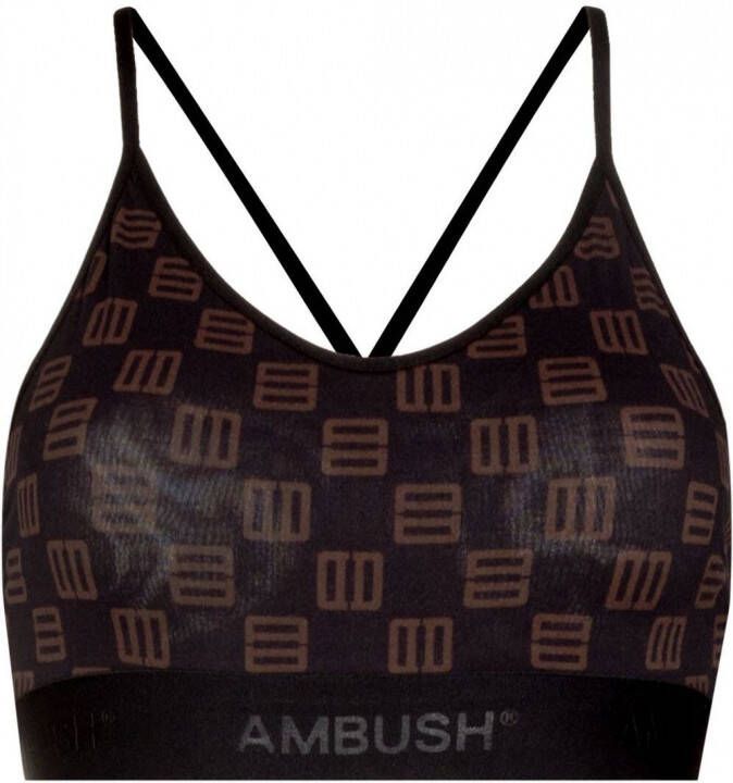 AMBUSH Top met monogramprint Zwart