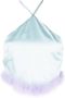 Amen Top met afwerking van imitatiebont Blauw - Thumbnail 1