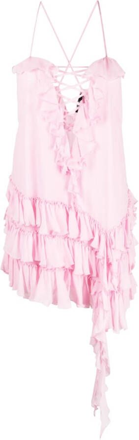 Amen Jurk met ruches Roze