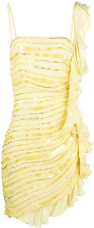 Amen Asymmetrische mini-jurk Geel