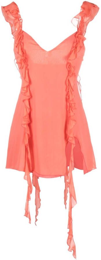 Amen Zijden mini-jurk Oranje