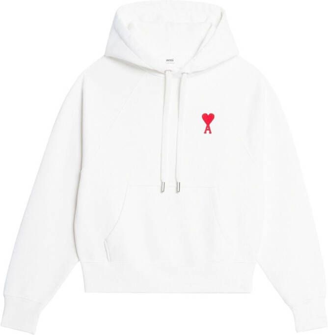 AMI Paris Ami de Coeur hoodie met logo Wit