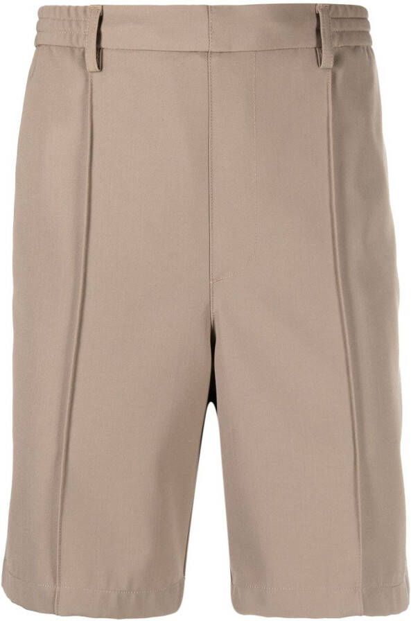 AMI Paris Bermuda shorts met elastische taille Beige
