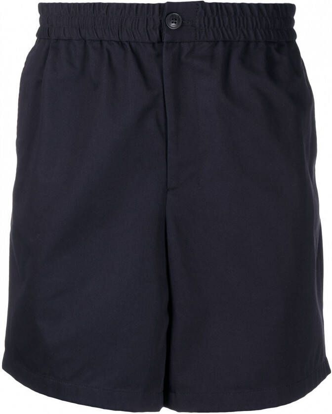 AMI Paris Bermuda shorts met elastische taille Blauw
