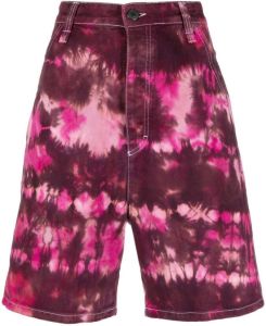 AMI Paris Bermuda shorts met tie-dye print Roze