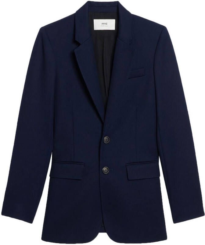 AMI Paris Blazer met enkele rij knopen Blauw