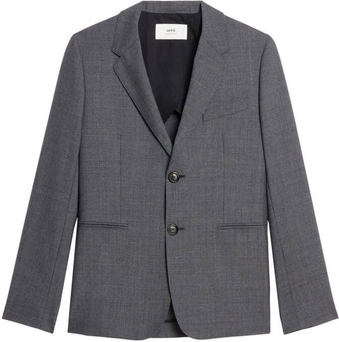 AMI Paris Blazer met enkele rij knopen Grijs