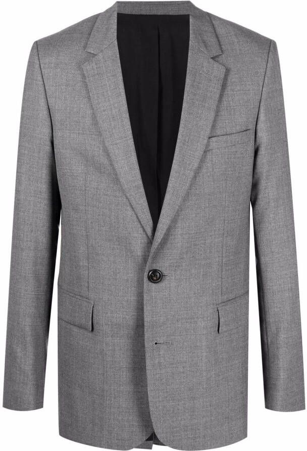 AMI Paris Blazer met enkele rij knopen Grijs