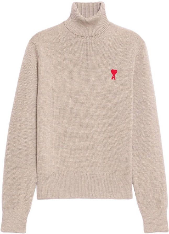 AMI Paris Coltrui met geborduurd logo Beige