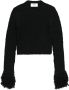 AMI Paris Cropped trui met franje Zwart - Thumbnail 1