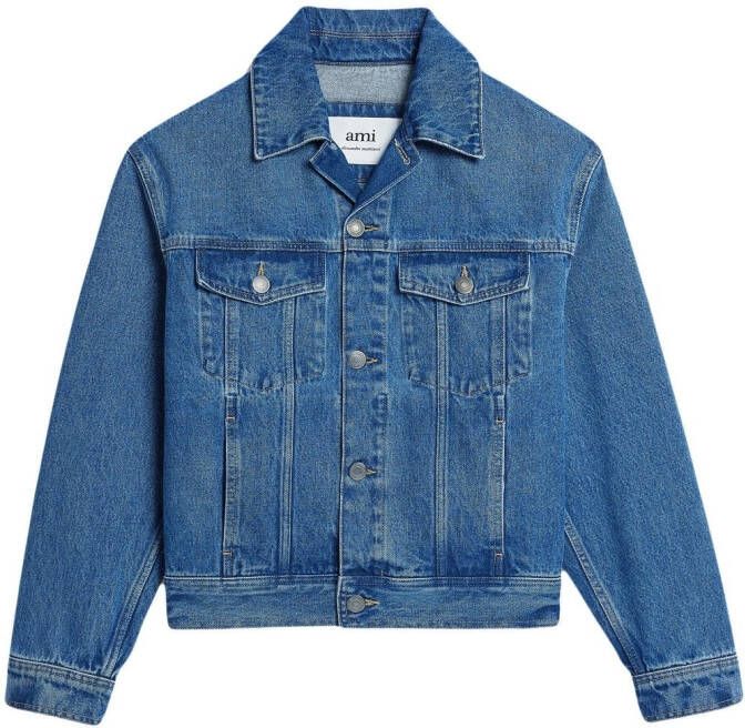 AMI Paris Spijkerjas met knopen Blauw