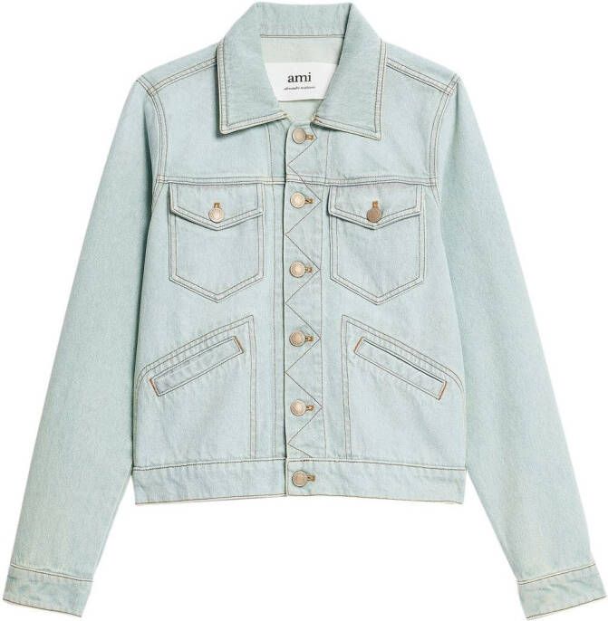 AMI Paris Denim jack Blauw