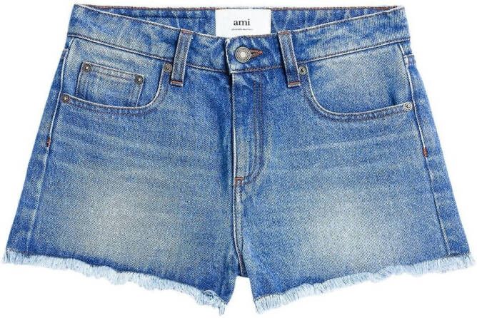 AMI Paris Denim shorts Blauw