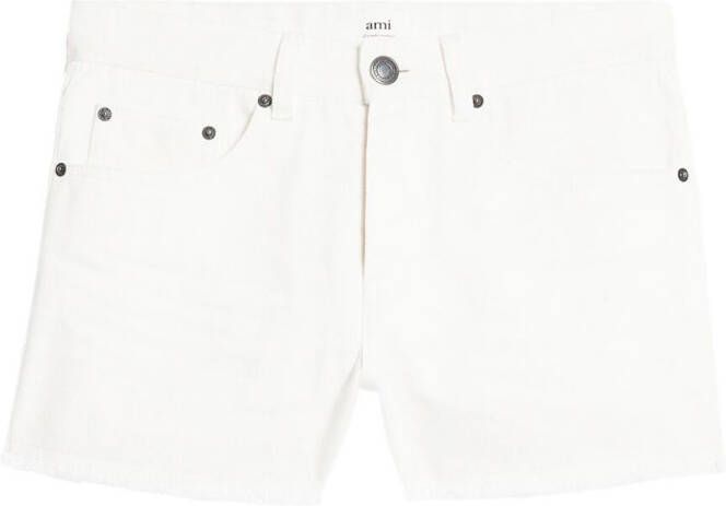 Ami Paris Natuurlijk Wit Straight Fit Shorts White Heren