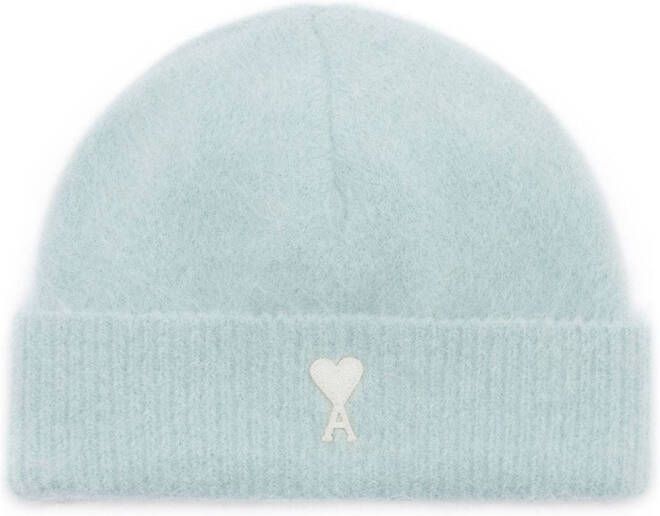 AMI Paris Cloudy Wool Ami de Coeur muts Blauw