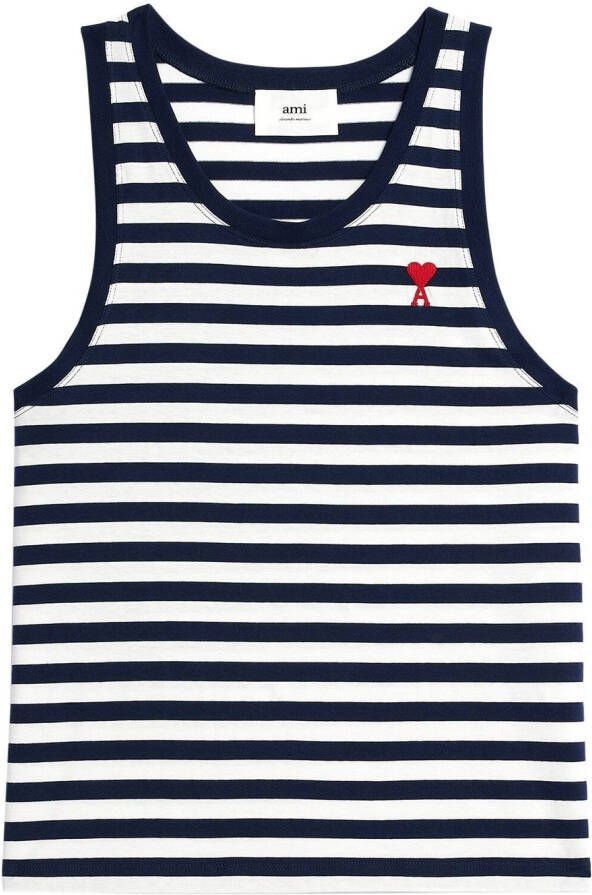AMI Paris Gestreepte top Blauw