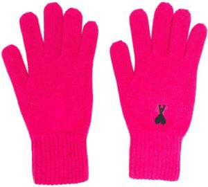 AMI Paris Handschoenen met geborduurd logo Roze