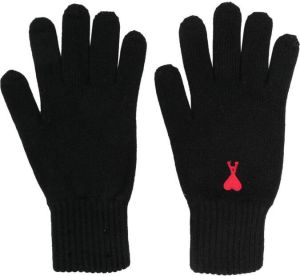 AMI Paris Handschoenen met geborduurd logo Zwart