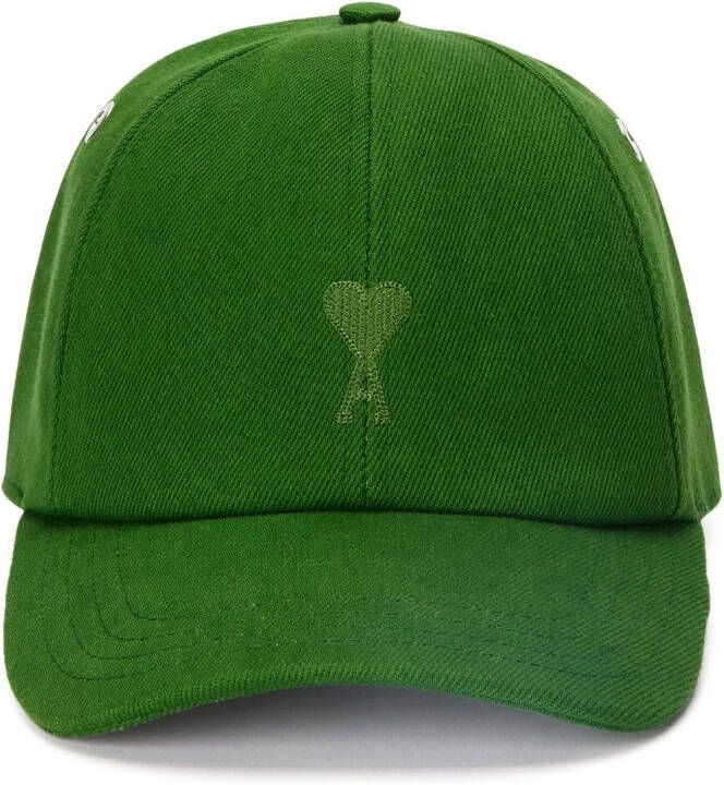 AMI Paris Honkbalpet met geborduurd logo Groen