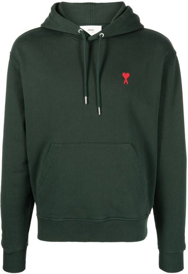 AMI Paris Hoodie met logo Groen