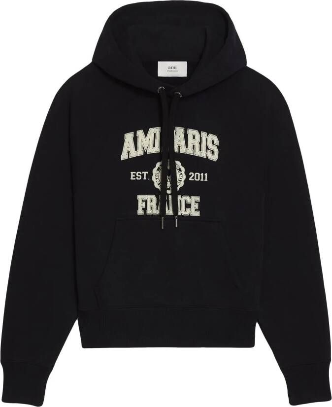 AMI Paris Hoodie met logopatch Zwart
