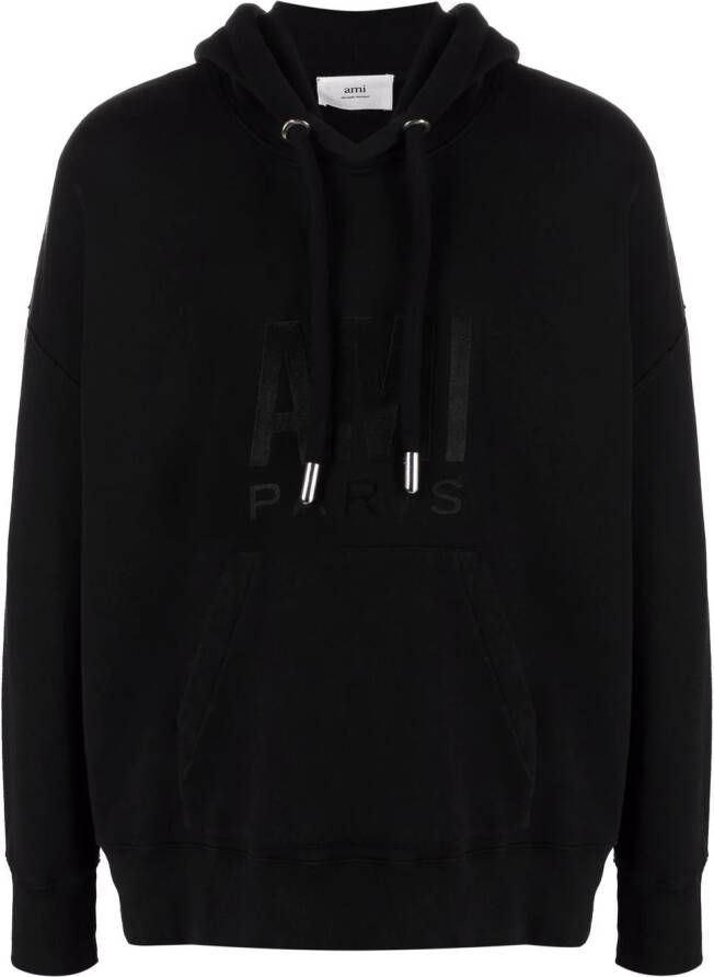 AMI Paris Hoodie met logoprint Zwart