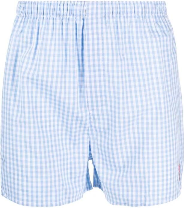 AMI Paris Boxershorts met gingham ruit Blauw
