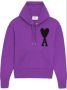AMI Paris Hoodie met intarsia logo Paars - Thumbnail 1