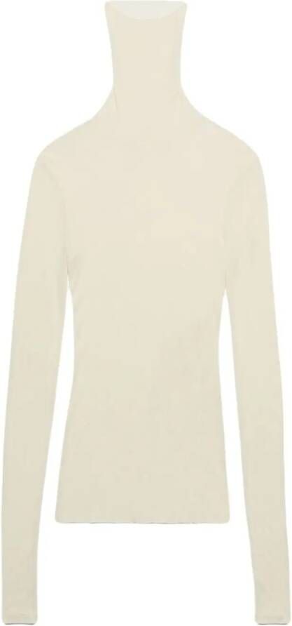 AMI Paris Geribbelde coltrui Beige