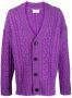 AMI Paris Kabelgebreid vest Paars - Thumbnail 1