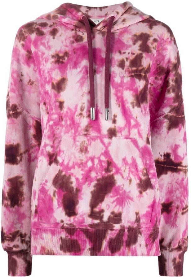 AMI Paris Katoenen hoodie Roze