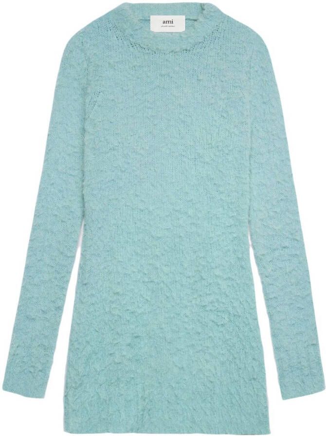 AMI Paris Mini-jurk met lange mouwen Blauw