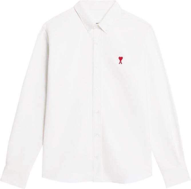 AMI Paris Overhemd met geborduurd logo Wit