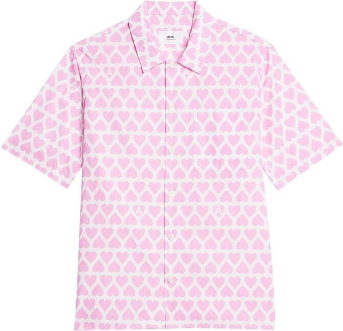 AMI Paris Overhemd met print Roze